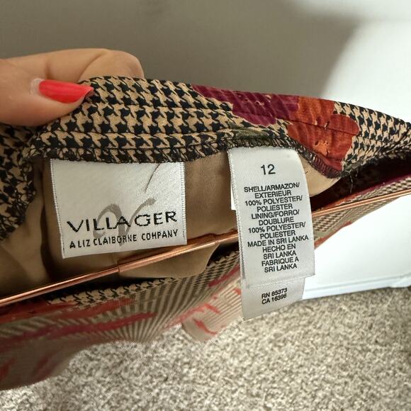 Vintage Womens Houndstooth Skirt Size 12 Midi Academia Preppy Old Money Citycore - Picture 4 of 7